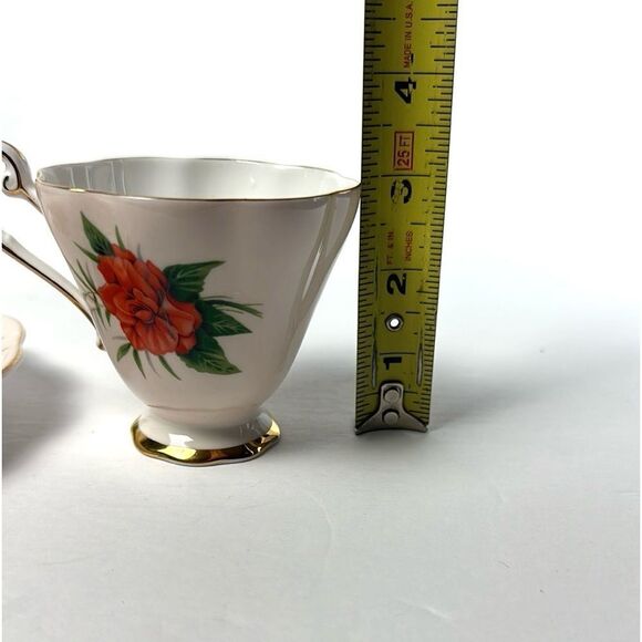 Royal Standard Radiance Teacup Saucer Artist F. F. Errill Red White Camellias - Picture 12 of 13